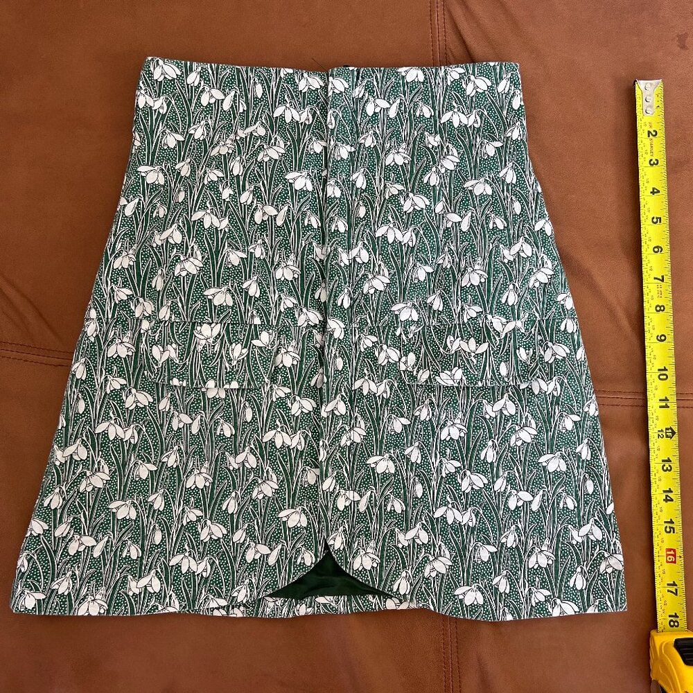 Green Floral Mini Skirt